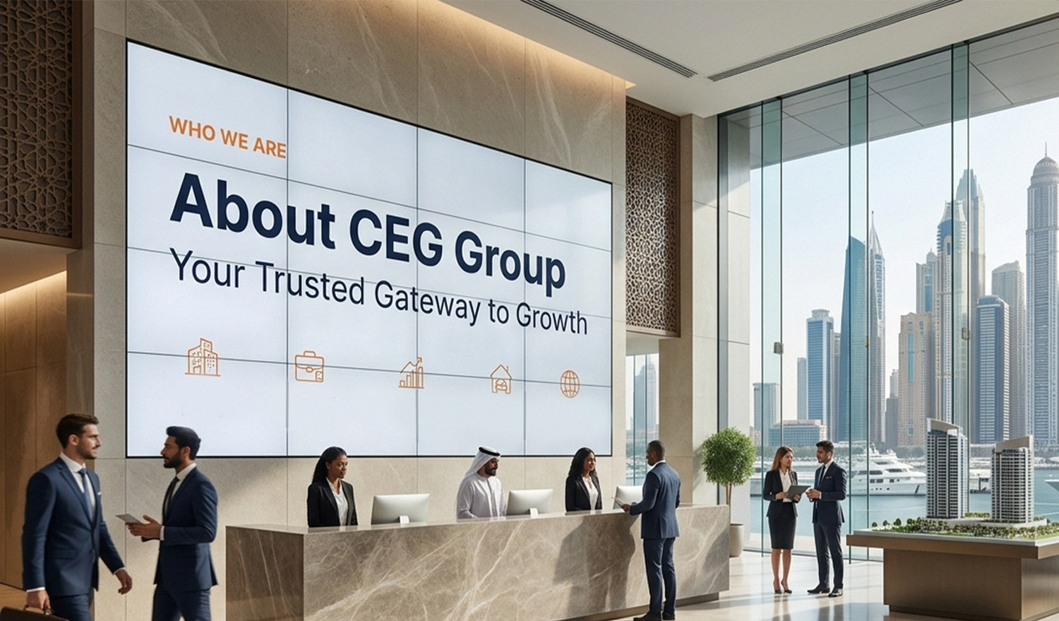 Modern Dubai business district, CEG Group headquarters